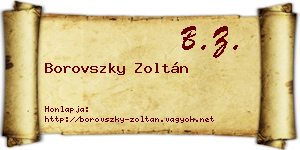 Borovszky Zoltán névjegykártya