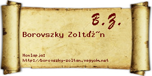 Borovszky Zoltán névjegykártya