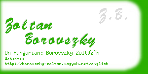 zoltan borovszky business card